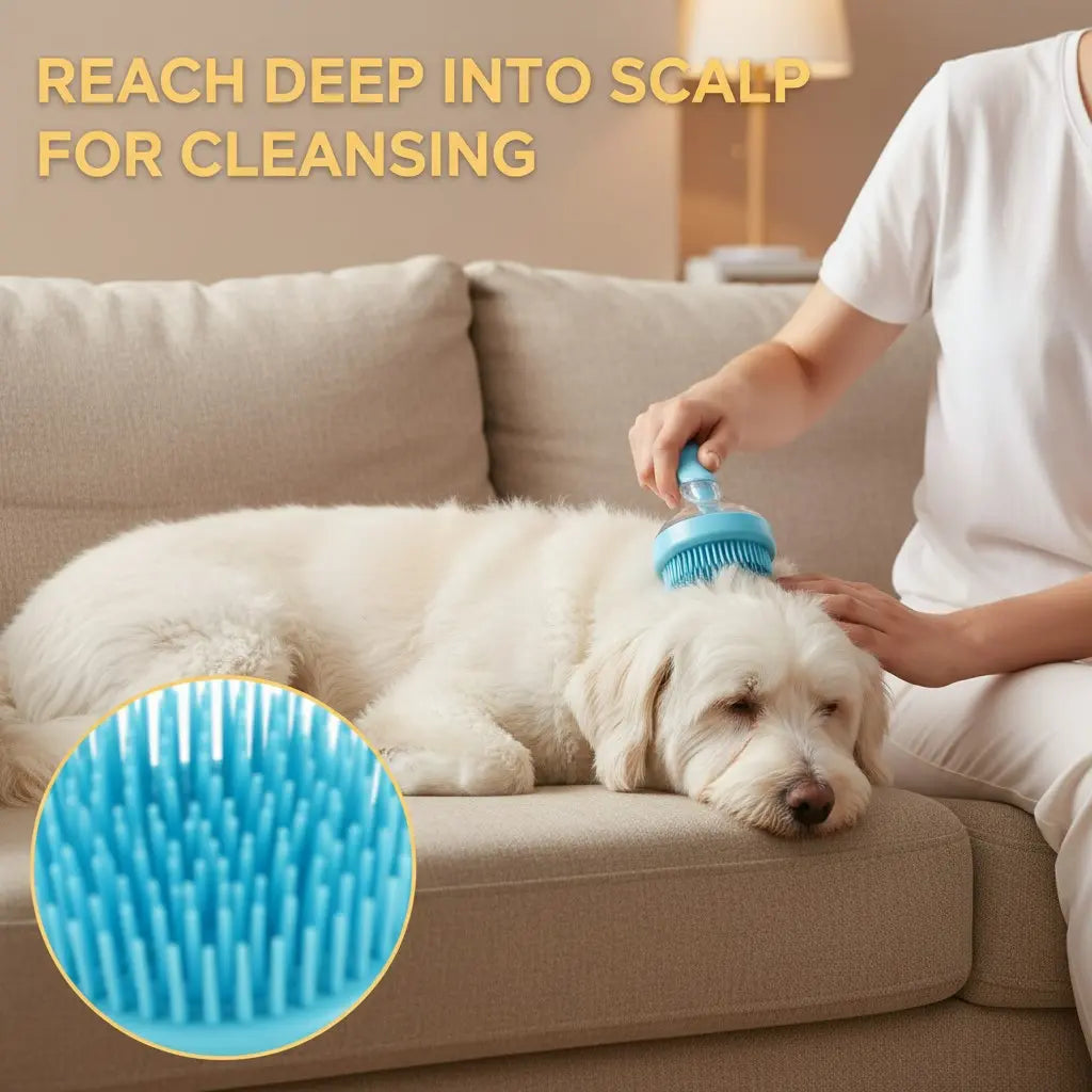 2025 2-in-1 Pet Bath & Grooming Brush with Built-in Shampoo Dispenser - Perfect for Dogs and Cats!