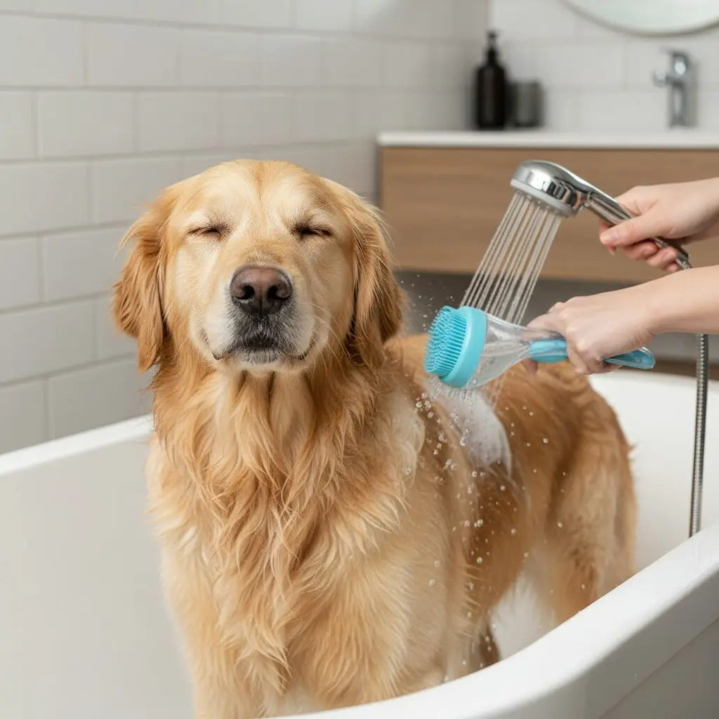 2025 2-in-1 Pet Bath & Grooming Brush with Built-in Shampoo Dispenser - Perfect for Dogs and Cats!