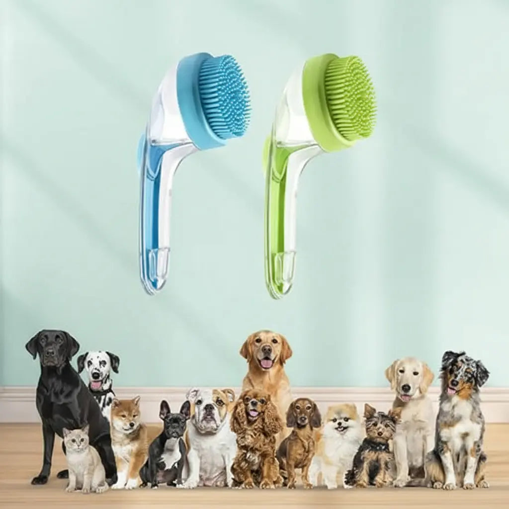 2025 2-in-1 Pet Bath & Grooming Brush with Built-in Shampoo Dispenser - Perfect for Dogs and Cats!